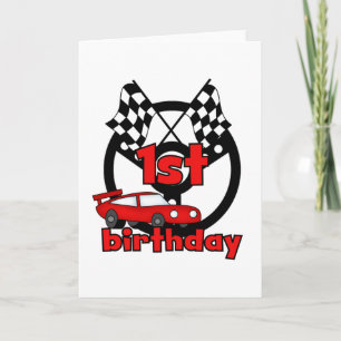 Auto Racing 1e verjaardag Tshirts en geschenken Kaart