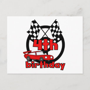 Auto Racing 4e Verjaardag Tshirts en geschenken Briefkaart