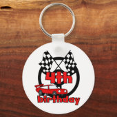 Auto Racing 4e Verjaardag Tshirts en geschenken Sleutelhanger (Voorkant)