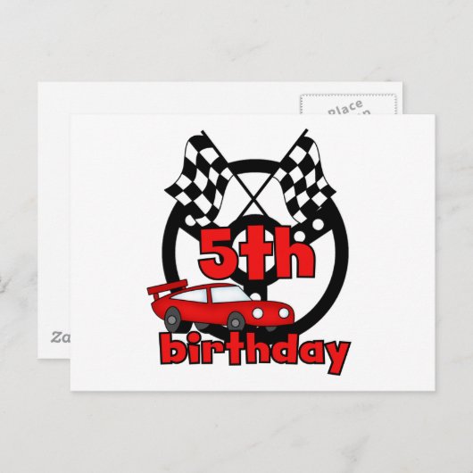 Auto Racing 5e Verjaardag Tshirts en geschenken Briefkaart (Voorkant / Achterkant)