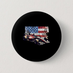  Auto Racing Auto Amerikaanse vlag 4 juli Ronde Button 5,7 Cm
