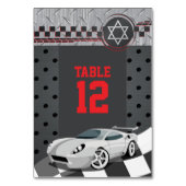 Auto Racing Bar Mitzvah Kaart (Achterkant)