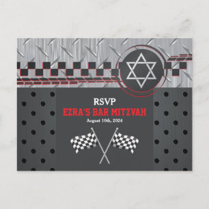 Auto Racing Bar Mitzvah RSVP Briefkaart
