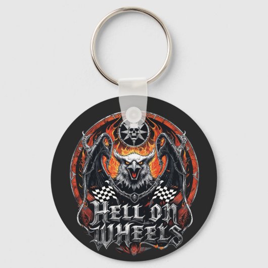 Auto Racing Checkered Flag Motorsport Accessoires Sleutelhanger (Voorkant)