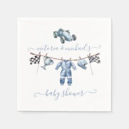 Auto Racing Clothesline Boy Baby shower Servet