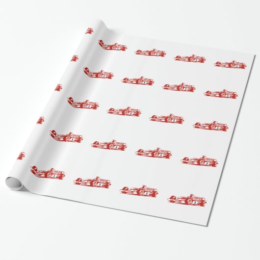 Auto-Racing Cool Illustratie Cadeaupapier (Uitgerold)