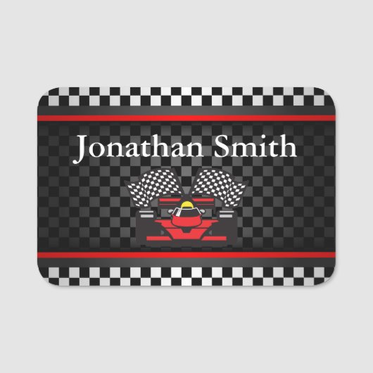 Auto Racing Design Name Tag (Voorkant)