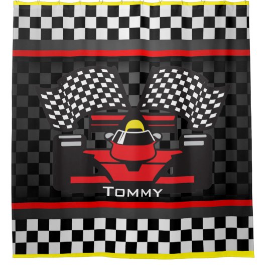 Auto-Racing Design Shower Curtain Douchegordijn (Voorkant)