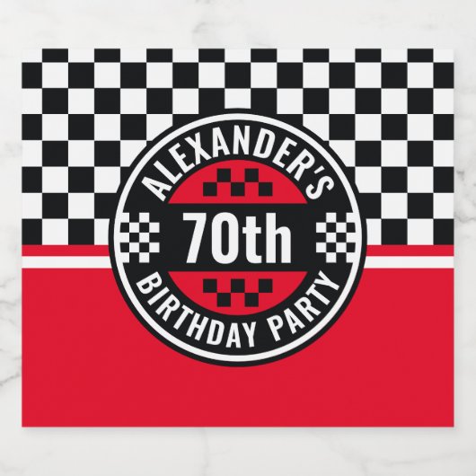 Auto Racing Geruite Vlag Verjaardagsfeest Bier Etiket (Enkel label)