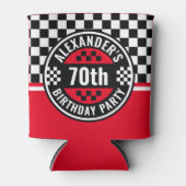 Auto Racing Geruite Vlag Verjaardagsfeest Blikjeskoeler (Voorkant)