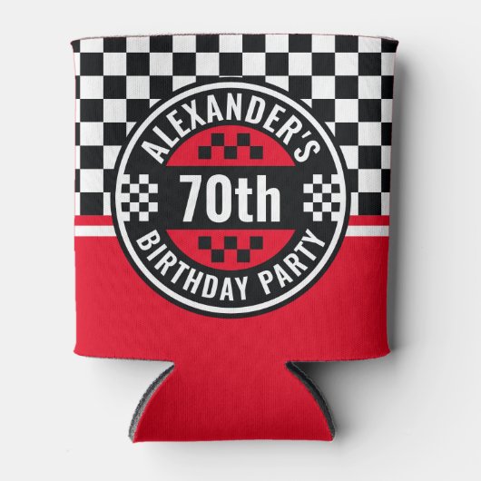 Auto Racing Geruite Vlag Verjaardagsfeest Blikjeskoeler (Voorkant)