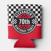 Auto Racing Geruite Vlag Verjaardagsfeest Blikjeskoeler (Achterkant)