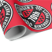 Auto Racing Geruite Vlag Verjaardagsfeest Cadeaupapier (Rol Hoek)