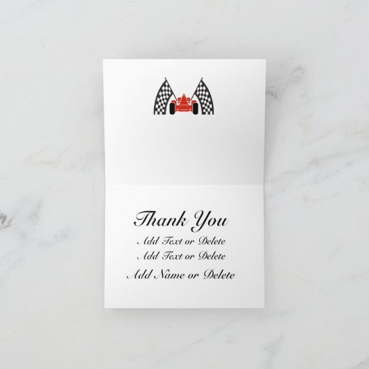 Auto Racing Race Car Bedankt voor de lege notitie (Binnen)