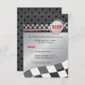 Auto Racing Racecar Bar Mitzvah Reageer Kaart (Voorkant / Achterkant)