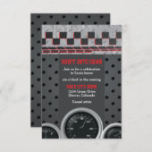 Auto Racing Racecar Bar Mitzvah Receptie Informatiekaartje (Voorkant / Achterkant)