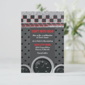 Auto Racing Racecar Bar Mitzvah Receptie Informatiekaartje (Staand voorkant)