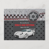 Auto Racing Racecar Bar Mitzvah Save the Date Briefkaart (Voorkant)