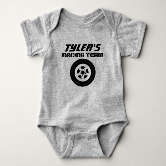 Auto racing thema baby romper bodysuit voor jongen (Voorkant)