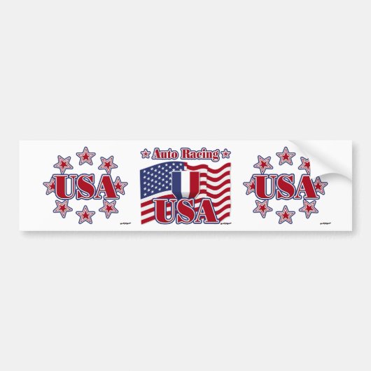 Auto Racing USA Bumpersticker (Voorkant)