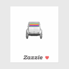 Auto + regenboog sticker