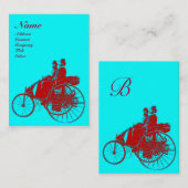 AUTO REPAIR AUTOMOTIVE MONOGRAM Blue Turquoise Red Visitekaartje (Voorkant / Achterkant)