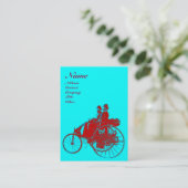AUTO REPAIR AUTOMOTIVE MONOGRAM Blue Turquoise Red Visitekaartje (Staand voorkant)