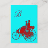 AUTO REPAIR AUTOMOTIVE MONOGRAM Blue Turquoise Red Visitekaartje (Achterkant)