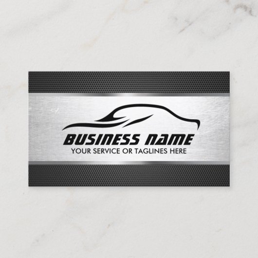 Auto Repair Cool Silver Professional Visitekaartje (Voorkant)