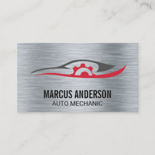Auto Repair Logo   Metallic geborstelde achtergron Visitekaartje