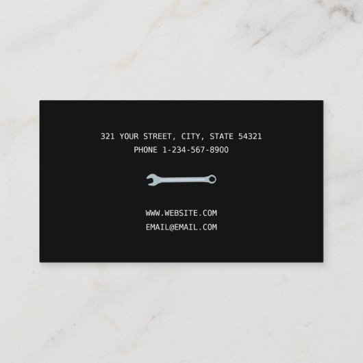 Auto Repair Professional Automobielmechanisme Visitekaartje (Achterkant)