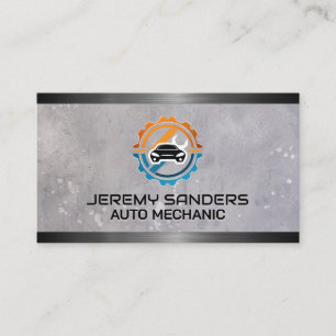 Auto Repair Service Logo Mechanische technologie Visitekaartje