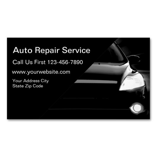Auto Repair Service Visitekaartje Magneet (Voorkant)