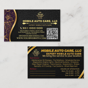 Auto Reparatie & Auto AC Specialist Metaal Goud & Visitekaartje