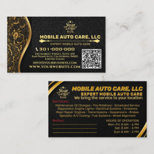 Auto Reparatie & Auto AC Specialist Metaal Goud & Visitekaartje