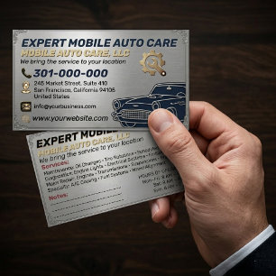 Auto Reparatie & Auto Airco Specialist Metaal Alum Visitekaartje