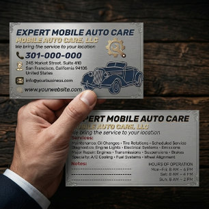 Auto Reparatie & Auto Airco Specialist Metaal Alum Visitekaartje