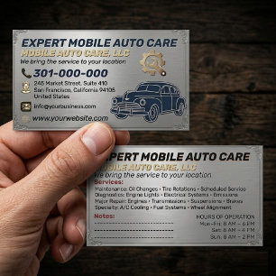 Auto Reparatie & Auto Airco Specialist Metaal Alum Visitekaartje