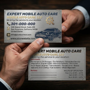 Auto Reparatie & Auto Airco Specialist Metaal Alum Visitekaartje