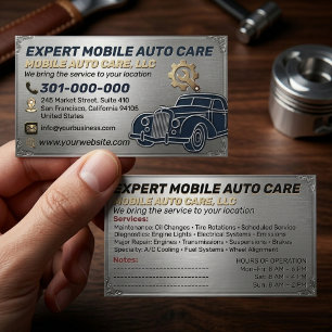 Auto Reparatie & Auto Airco Specialist Metaal Alum Visitekaartje