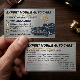 Auto Reparatie & Auto Airco Specialist Metaal Alum Visitekaartje