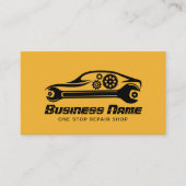 Auto Reparatie Auto & Moersleutel Automotive Mecha Visitekaartje (Voorkant)