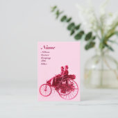 AUTO REPARATIE AUTO MONOGRAM roze fuchsia  Visitekaartje (Staand voorkant)