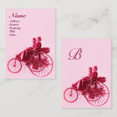 AUTO REPARATIE AUTO MONOGRAM roze fuchsia  Visitekaartje (Voorkant / Achterkant)