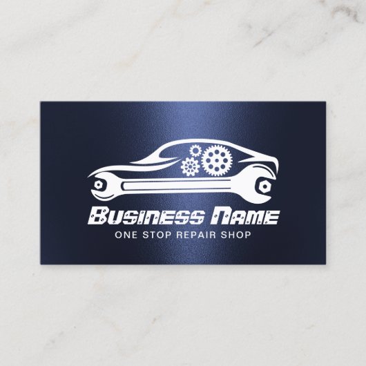 Auto Reparatie Auto Tandwielen & Moersleutel Marin Visitekaartje (Voorkant)