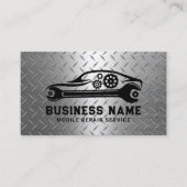 Auto Reparatie Automotive Mobiel Mechanisch Metaal Visitekaartje (Voorkant)