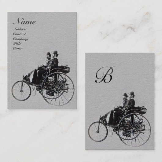 AUTO REPARATIE AUTOMOTIVE MONOGRAM Black Grey Visitekaartje (Voorkant / Achterkant)