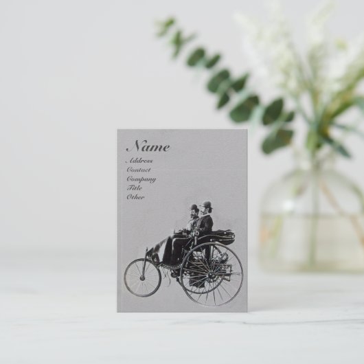 AUTO REPARATIE AUTOMOTIVE MONOGRAM Black Grey Visitekaartje (Staand voorkant)