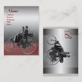 AUTO REPARATIE- AUTOMOTIVE MONOGRAM ,CHROME METAAL VISITEKAARTJE