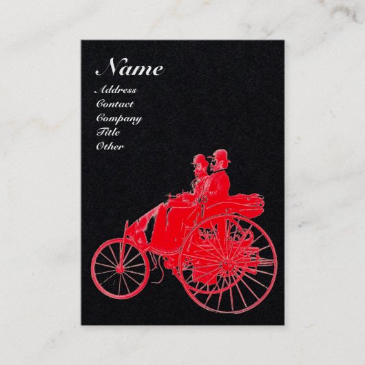 AUTO REPARATIE AUTOMOTIVE MONOGRAM Zwart Wit Rood Visitekaartje (Voorkant)